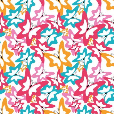  Yaz kelebek ile seamless modeli. vektör