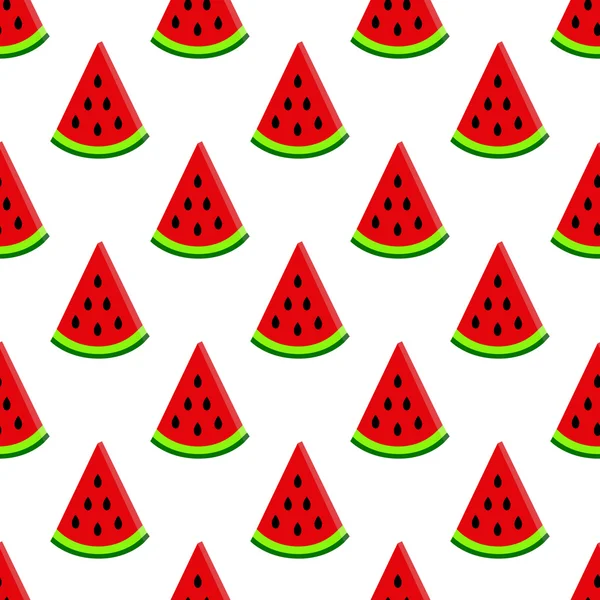 Water-melon  on white seamless pattern. vector. — Stock Vector