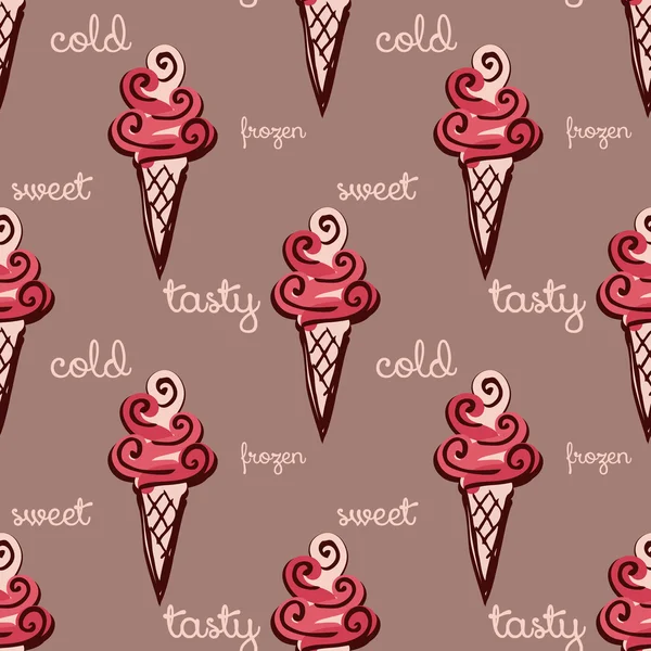 Seamless pattern with ice-cream. vector — Stock Vector