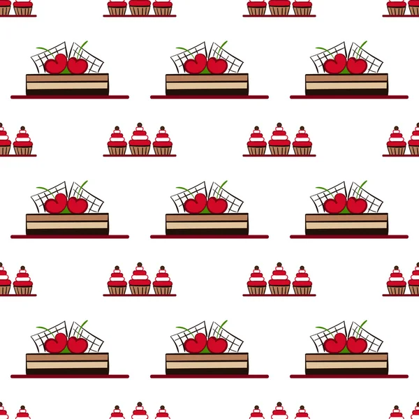 Seamless pattern with cakes. vector — Stock Vector
