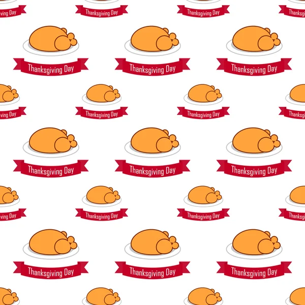 Seamless pattern with fried chicken for Thanksgiving. vector. flat — Stock Vector