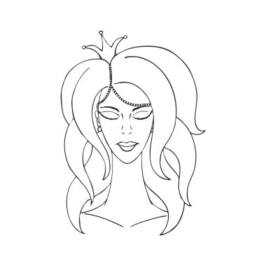 Prenses tacı olan. vektör