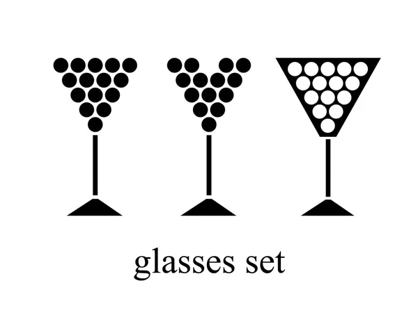 Set of wine glasses. vector — Stock Vector