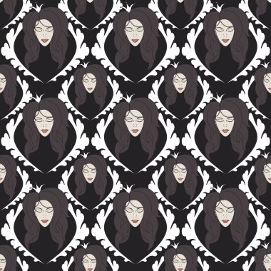 Prenses tacı olan ile Seamless modeli. vektör