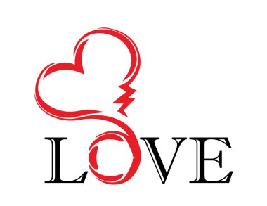 soyut kalp. dövme. vektör