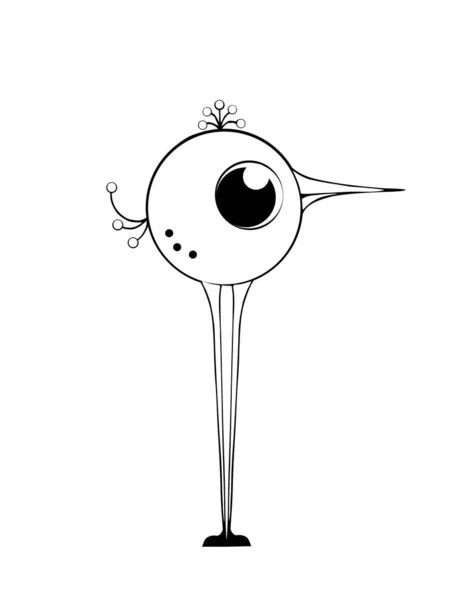 Fågel med långa ben på vit bakgrund. vektor — Stock vektor