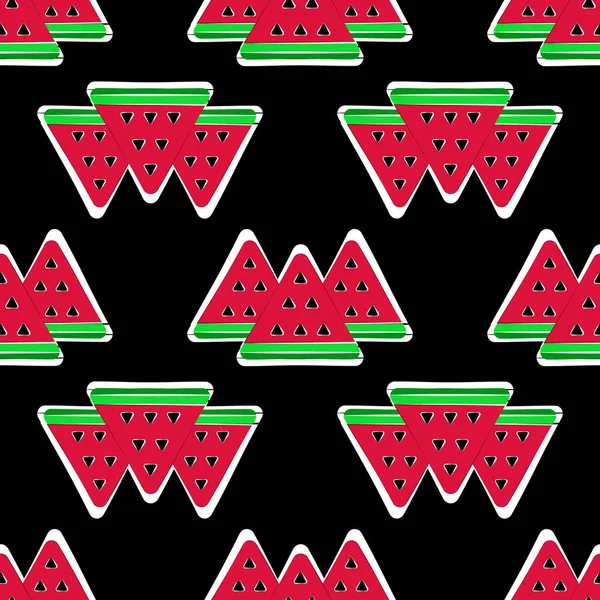 Seamless Pattern Slice Watermelon Form Triangular Summer — Stock Vector