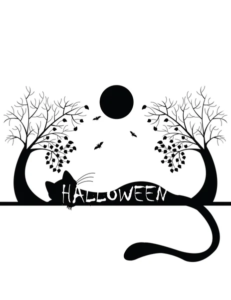 Sziluettjét Halloween — Stock Vector