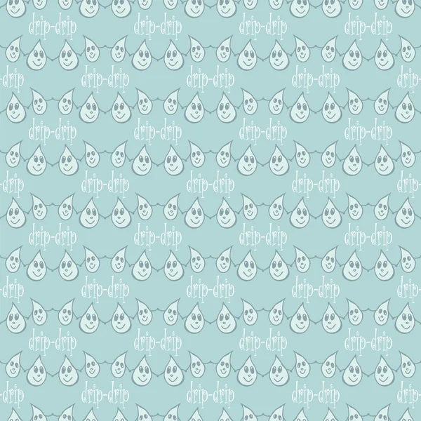 Seamless pattern with rain drops — Stock Vector