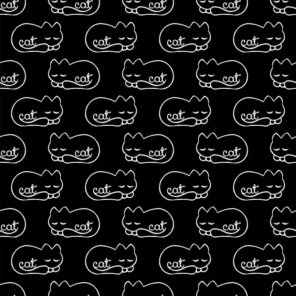 Seamless pattern with dream cat — Stock Vector