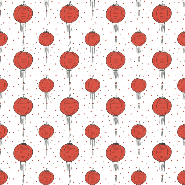 일본 랜 턴과 완벽 한 패턴 — 스톡 벡터