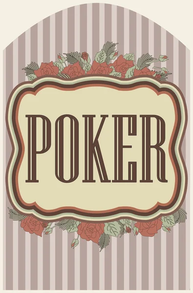 Vintage poker casino background, vector illustration — Stock Vector