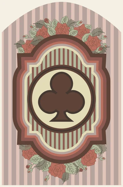 Kartu klub poker antik, ilustrasi vektor - Stok Vektor