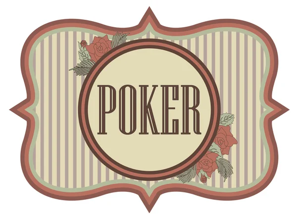 Vintage poker casino nápis, vektorové ilustrace — Stockový vektor