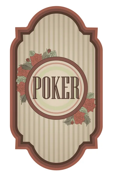 Vintage poker card, vector illustration — Stock Vector