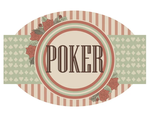 Vintage casino poker banner, illustrazione vettoriale — Vettoriale Stock