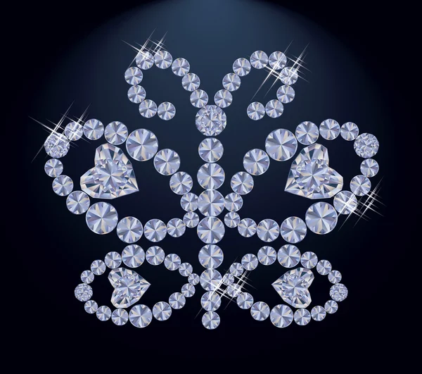 Mariposa diamante, ilustración vectorial — Vector de stock