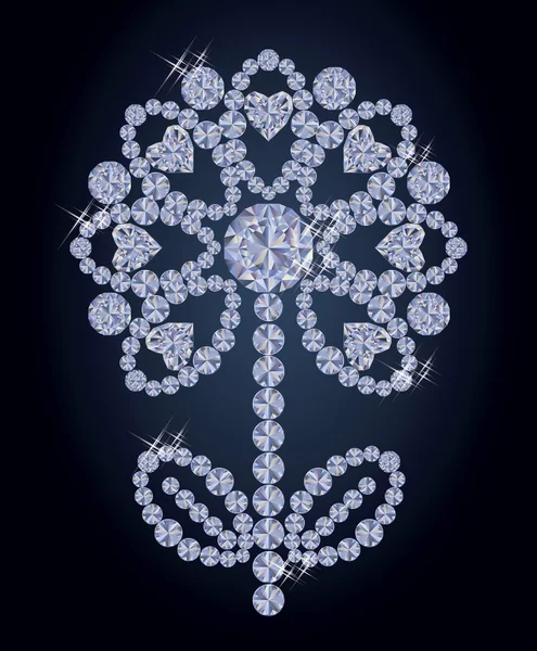 Diamond flower, vector illustration — Stock Vector