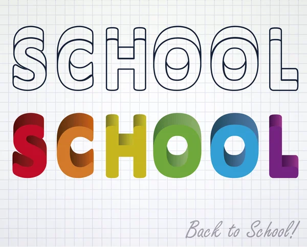 Terug naar school, notebookpapier. vectorillustratie — Stockvector