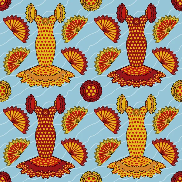 Seamless flamenco pattern, vector illustration — Stock Vector