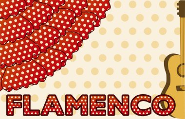 Flamenko müzik parti kartı, vektör çizim