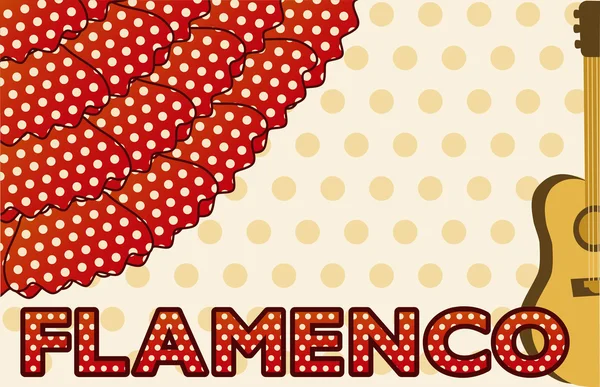 Flamenco music party card, vector illustration — Stock Vector