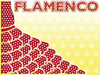 Flamenko parti davetiye, vektör çizim