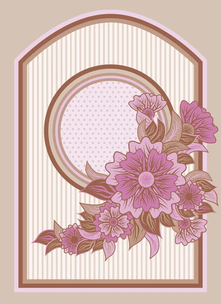 Tarjeta de felicitación floral vintage, ilustración vectorial — Archivo Imágenes Vectoriales