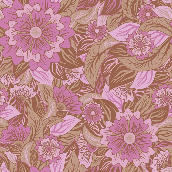 Vintage motif floral sans couture, illustration vectorielle — Image vectorielle