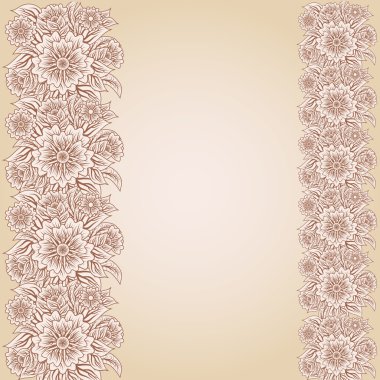 Vintage çiçek kağıt, vektör çizim