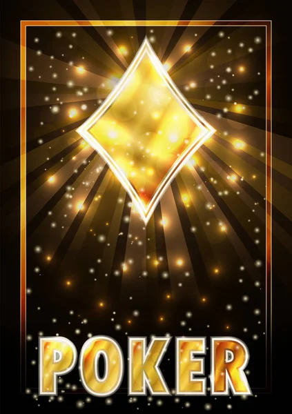 Diamantes Ace Poker Cartas Jogo Ilustração Vetorial —  Vetores de Stock