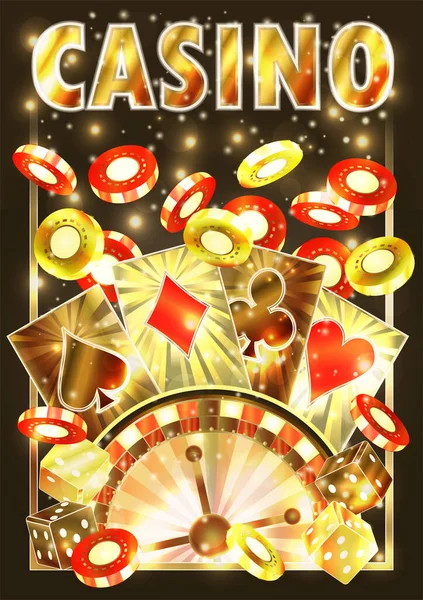 Kasyno Pozdrowienia Tapety Kart Pokerowych Wektor Ilustracji — Wektor stockowy