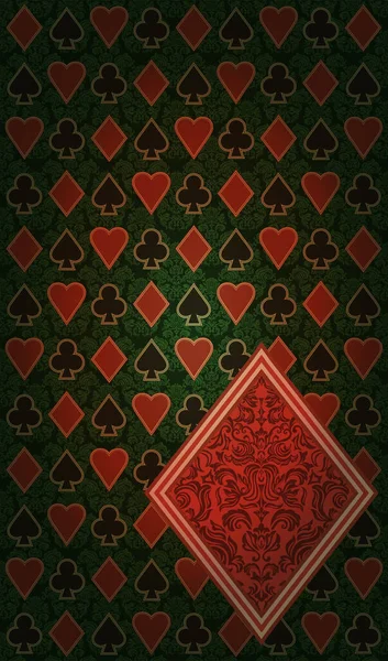 Casino Vintage Diamanti Poker Card Illustrazione Vettoriale — Vettoriale Stock