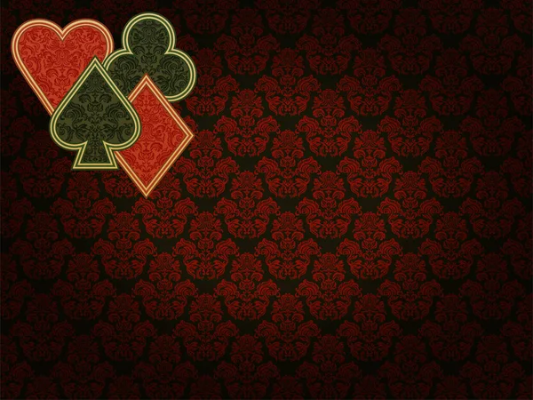 Vintage Casino Poker Bakgrund Vektor Illustration — Stock vektor