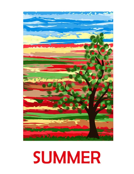 Seasons Summer card, vector illustration