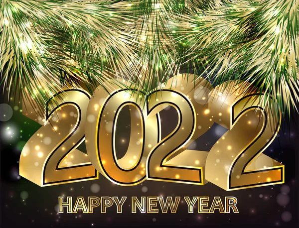 Veselé Vánoce Happy New 2022 Rok Pozvánka Vektorové Ilustrace — Stockový vektor