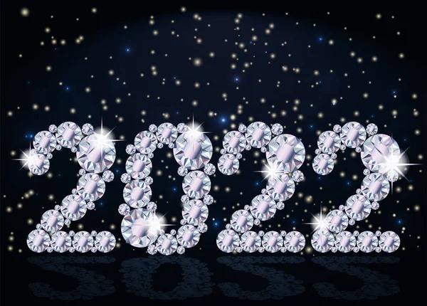 Diamond 2022 Νέο Έτος Ταπετσαρία Διανυσματική Απεικόνιση — Διανυσματικό Αρχείο