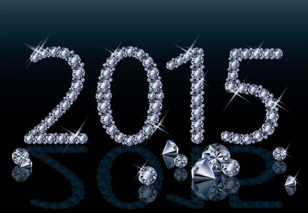 Feliz año nuevo 2015 diamante, vector de ilustración — Vector de stock