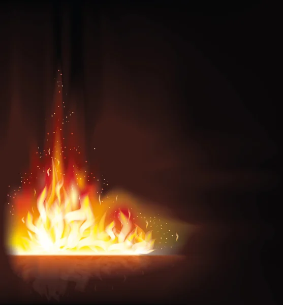 Fuego llama fondo, vector de ilustración — Vector de stock