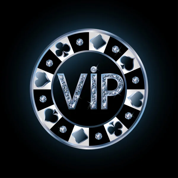 VIP poker chip, vektör çizim elmas — Stok Vektör