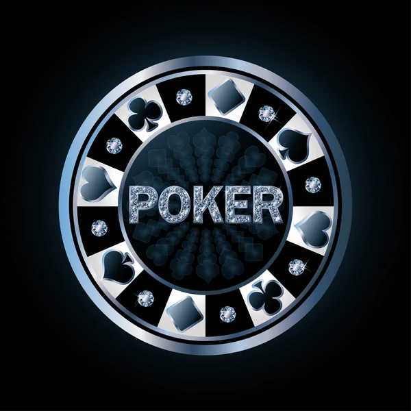 Chip di poker diamante, illustrazione vettoriale — Vettoriale Stock