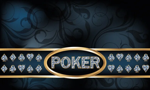 Diamond poker wenskaart, vectorillustratie — Stockvector