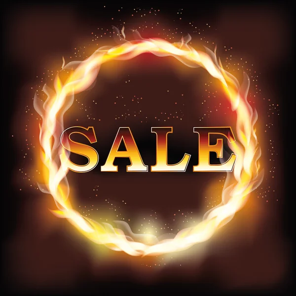 Cartão de venda de chama de fogo, ilustração vetorial —  Vetores de Stock