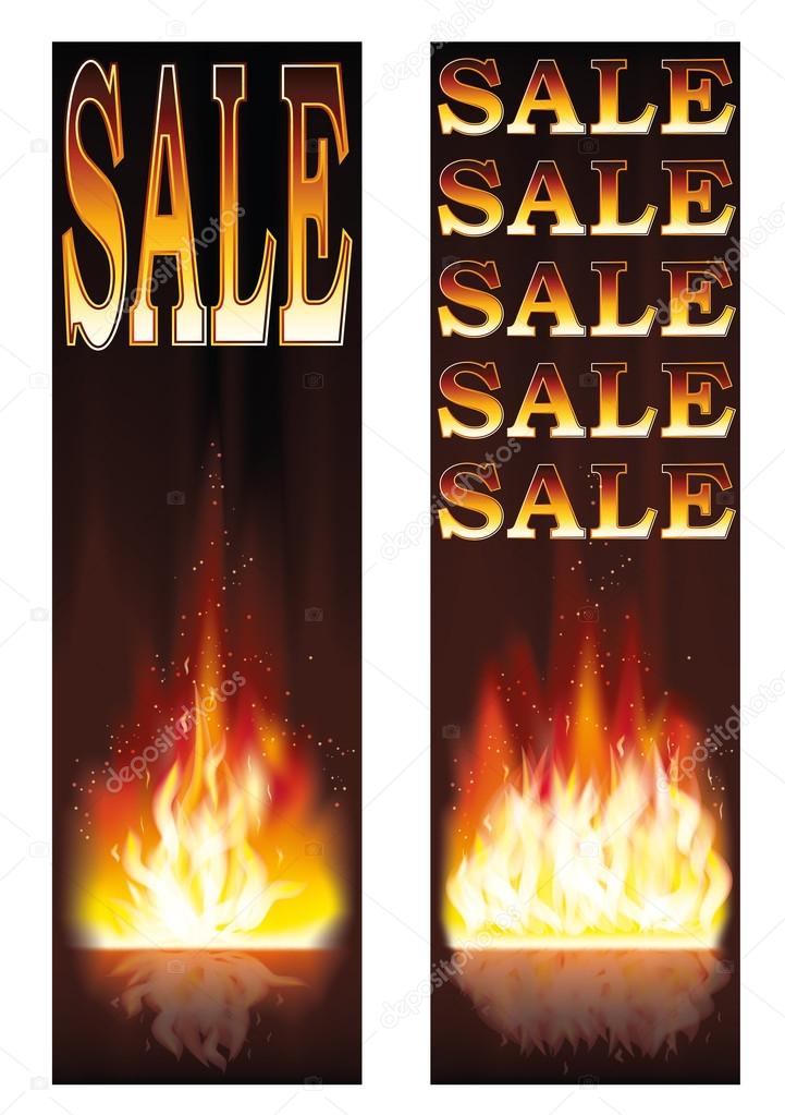 Fire sales banners, vector