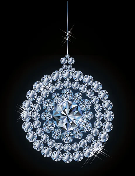 Diamond xmas boll, vektor illustration — Stock vektor