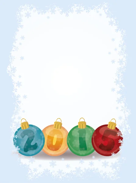 Feliz Año Nuevo 2015 tarjetas de bolas de Navidad, vector de ilustración — Vector de stock