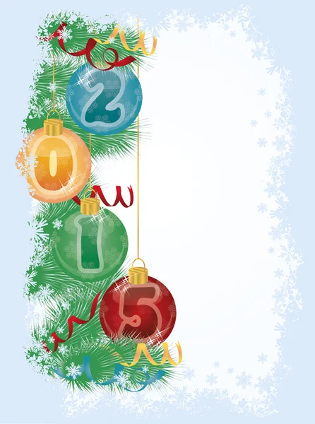 Gelukkig Nieuwjaar 2015 xmas ballen, vectorillustratie — Stockvector