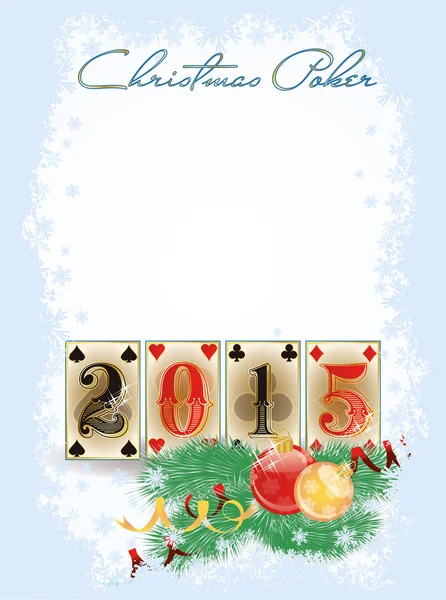 Nuove carte da poker anno 2015, illustrazione vettoriale — Vettoriale Stock