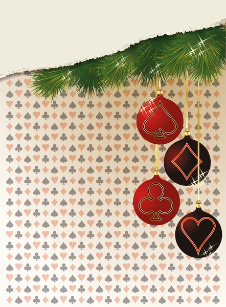 Veselé Vánoce a nový rok kasino pozadí, vektorové ilustrace — Stockový vektor