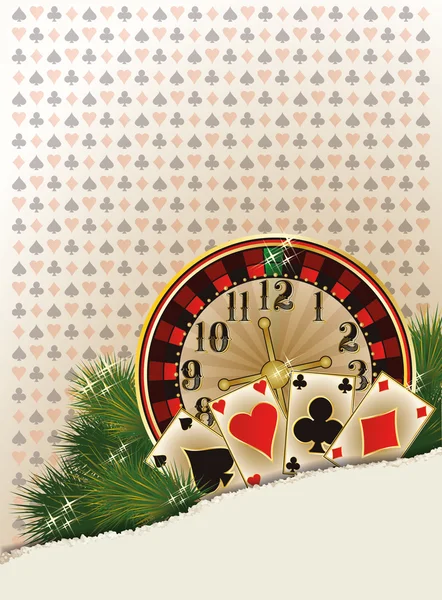 Merry Christmas Casino background, vector illustration — Stock Vector